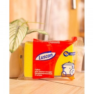 Губки для мытья посуды Luscan 90x70x38 мм, 2 шт 550008