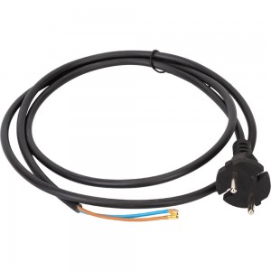 Сетевой шнур с вилкой Lux V2 ПВС 2x0.75 мм 1.5 м черный без заземления 4606400001331
