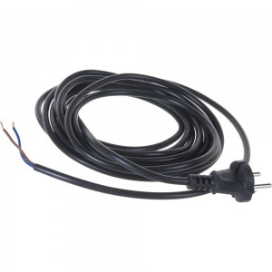 Сетевой шнур с вилкой Lux V2 ПВС 2x0.75 мм 5 м черный без заземления 4606400001355