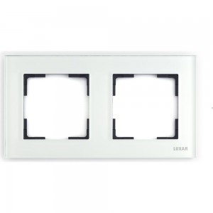 Горизонтальная рамка LUXAR Art на 2 поста белое стекло 4606400620549