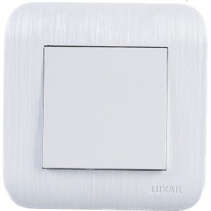 Выключатель LUXAR Deco с/у 1 клавиша, белый с рифленой рамкой, 250В 10А 4606400620174