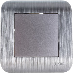 Выключатель LUXAR Deco с/у 1 клавиша, серебро с рифленой рамкой, 250В 10А 4606400620198