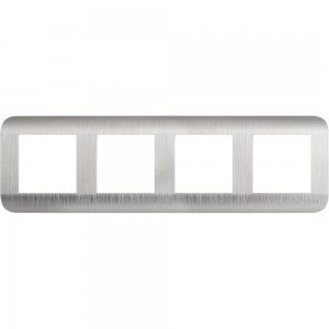Горизонтальная рамка LUXAR Deco на 4 поста серебро рифленая 4606400620730