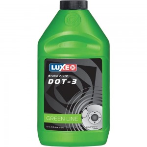 Тормозная жидкость LUXE dot-3, 455 г, зеленая канистра 643