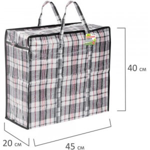 Хозяйственная сумка-баул ЛЮБАША полипропилен, 45x40x20 см, 36 литров, черно-красная, 130 г/м2 604696