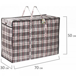 Хозяйственная сумка-баул ЛЮБАША полипропилен, 70x50x30 см, 105 л, черно-красная 604703