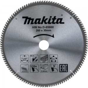 Диск пильный универсальный D-65660 (260х30х2.6 мм; 120Т) Makita 199175
