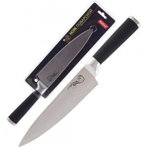 Нож с прорезиненной рукояткой Mallony MAL-01RS поварской 20 см 985361
