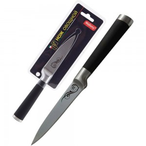 Нож с прорезиненной рукояткой Mallony MAL-07RS для овощей 9 см 985366