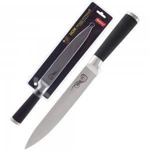 Нож с прорезиненной рукояткой Mallony MAL-02RS разделочный, 20 см 985362
