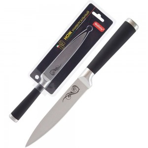 Нож с прорезиненной рукояткой Mallony MAL-05RS универсальный, 12,5 см 985365