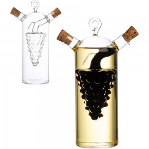 Ёмкость для масла и уксуса Mallony OLIVA, объем 350/50 мл, из боросиликатного стекла, дизайн виноград 105014