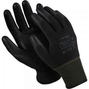 Перчатки MANIPULA Микропол, полиуретановое покрытие, размер 10, черные TPU-12 605814