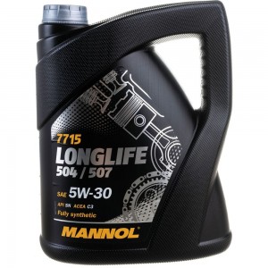 Синтетическое моторное масло MANNOL LONGLIFE 504/507 5W-30 5 л 7001