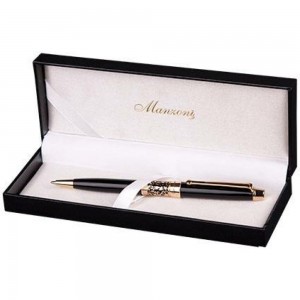Шариковая ручка Manzoni VENEZIA цвет корпуса: черный футляр кожзам AP009B101098M