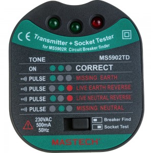 Детектор автоматических выключателей, тестер розеток MASTECH MS5902RTD 00-00000753