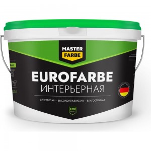 Влагостойкая водно-дисперсионная краска MASTER FARBE Eurofarbe (белая; 14 кг) 4631159427422
