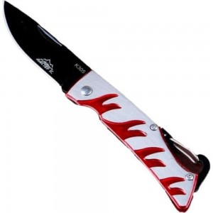 Перочинный нож Мастер К лезвие 7 см, рукоять Огонь, крепление-петля 204559
