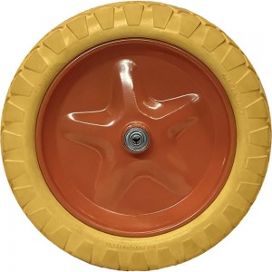 Колесо без камеры 4.00-8 F12.7 400 мм, большой диск, желтое МастерАлмаз 105062089