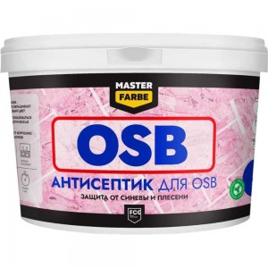 Антисептик для защиты OSB плит от синевы и плесени MASTERFARBE для наружных и внутренних работ, 10 кг 4631168416608