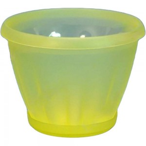 Горшок с поддоном Материя Пластика Знатный полупрозрачный желтый, диам. 140 мм, 1 л 042753