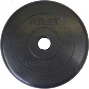 Обрезиненный диск MB Barbell черный d-51, 25 кг 28264391