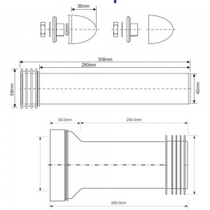 Соединительный комплект для подводки унитаза McAlpine FP45R-KIT3 
