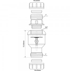 Канализационный обратный клапан McAlpine вертикальный (сифон для кондиционера) прозрачный, компрессионное соединение (D=19-23 мм) TUN5-CL