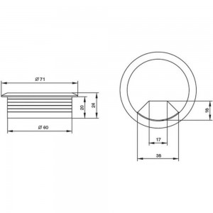 Кабель-канал Mebax D 60мм белый 00-00002662