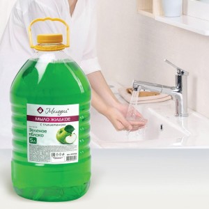 Жидкое мыло МЕЛОДИЯ Зеленое яблоко 5 л с глицерином, ПЭТ 604788