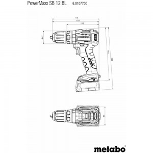 Аккумуляторная дрель-шуруповерт Metabo PowerMaxx SB 12 BL 601077500