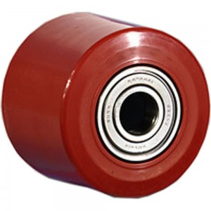 Колесо красное б/г полиуретановое без кронштейна малое для рохли (80х50 мм) MFK-TORG 104080-50