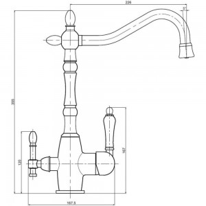 Смеситель MILACIO с подключением фильтра 2в1 бронза коллекция Castellon Ceramic MC.515.BR