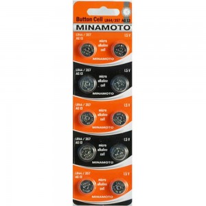 Часовая батарейка Minamoto AG13 LR44, 10 card 55013