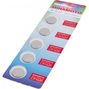 Батарейка Minamoto литий CR1620, 5 card 81620