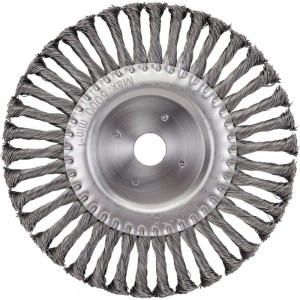 Щетка дисковая (жгутированная стальная проволока 0.5 мм, 200 мм) для УШМ MIRAX 35140-200