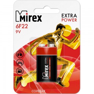 Солевая батарея Mirex 6F22 / Крона 9V 1 шт ecopack 23702-6F22-E1
