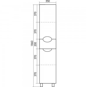 Пенал mixline КАССИОПЕЯ-35 правый, 350х1860х320 мм, ПВХ 518676