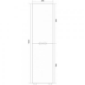 Пенал mixline Этьен-36 универсальный, 2 створки, 360х1960х280 мм, ПВХ 539098