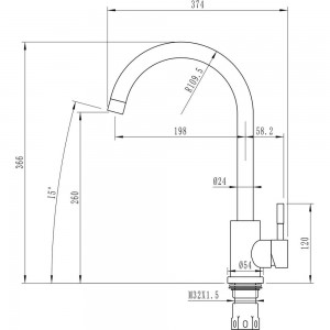 Смеситель для кухни MIXLINE ML-GS15 550690