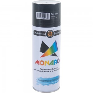 Аэрозольная краска Monarca RAL9005 Черный Глянцевый 19005