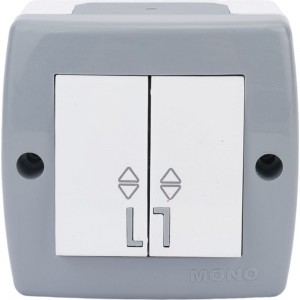 2-клавишный проходной выключатель MONO ELECTRIC Octans, серый 104-020001-111