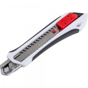 Нож со сменными лезвиями Монтажник обрезиненный, 1+2 лезв, 18мм, ABS+TPR, кнопка Easy Slider 600504