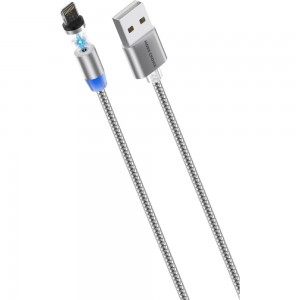 Дата-кабель More Choice Smart USB 2.4A для Lightning 8-pin Magnetic нейлон 1м K61Sib