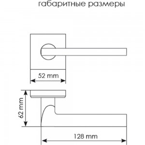 Дверная ручка на квадратной розетке MORELLI MH-50-S6 W, 6 мм, цвет - белый 9012701