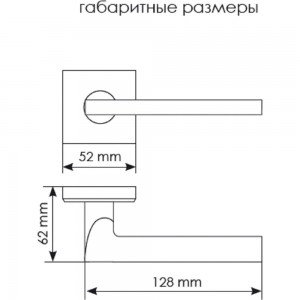 Дверная ручка на квадратной розетке MORELLI MH-50-S6 BL 6 мм, цвет - черный 9012700
