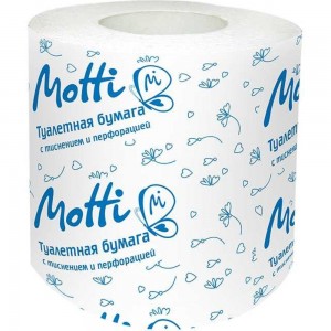 Туалетная бумага в рулоне Motti 1 слой, 54 м, белая, 17 г/м.кв.(-Ц) 105472