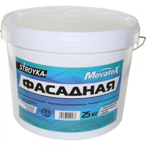 Водоэмульсионная краска Movatex Stroyka фасадная, 25 кг Т31726
