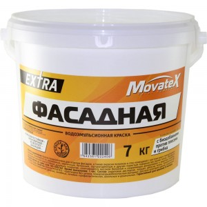 Водоэмульсионная краска Movatex EXTRA фасадная, 7 кг Т11934