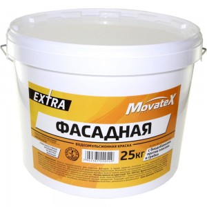 Водоэмульсионная краска Movatex EXTRA фасадная, 25 кг Т33757